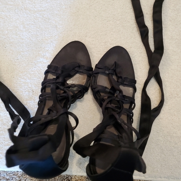 Jason wu gladiator black lace up heels sz 10 - Picture 2 of 4